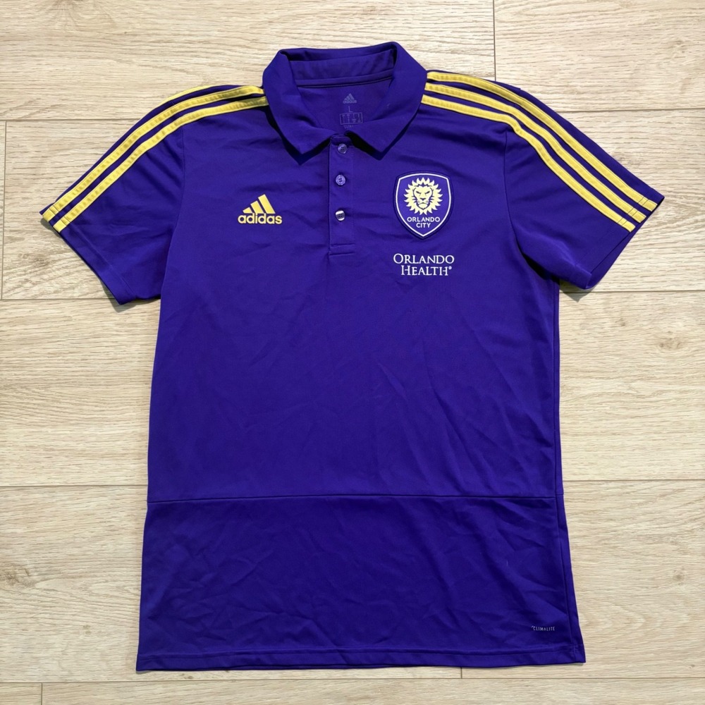 Adidas Jersey Mens L Purple Orlando City SC MLS Soccer Climalite Shirt